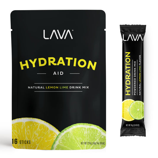 LAVA Morning Recovery | Electrolyte Powder Drink Mix | Lemon Lime Hydration Powder Packets | Low Sugar, Gluten Free, Non-GMO | 16 Sticks