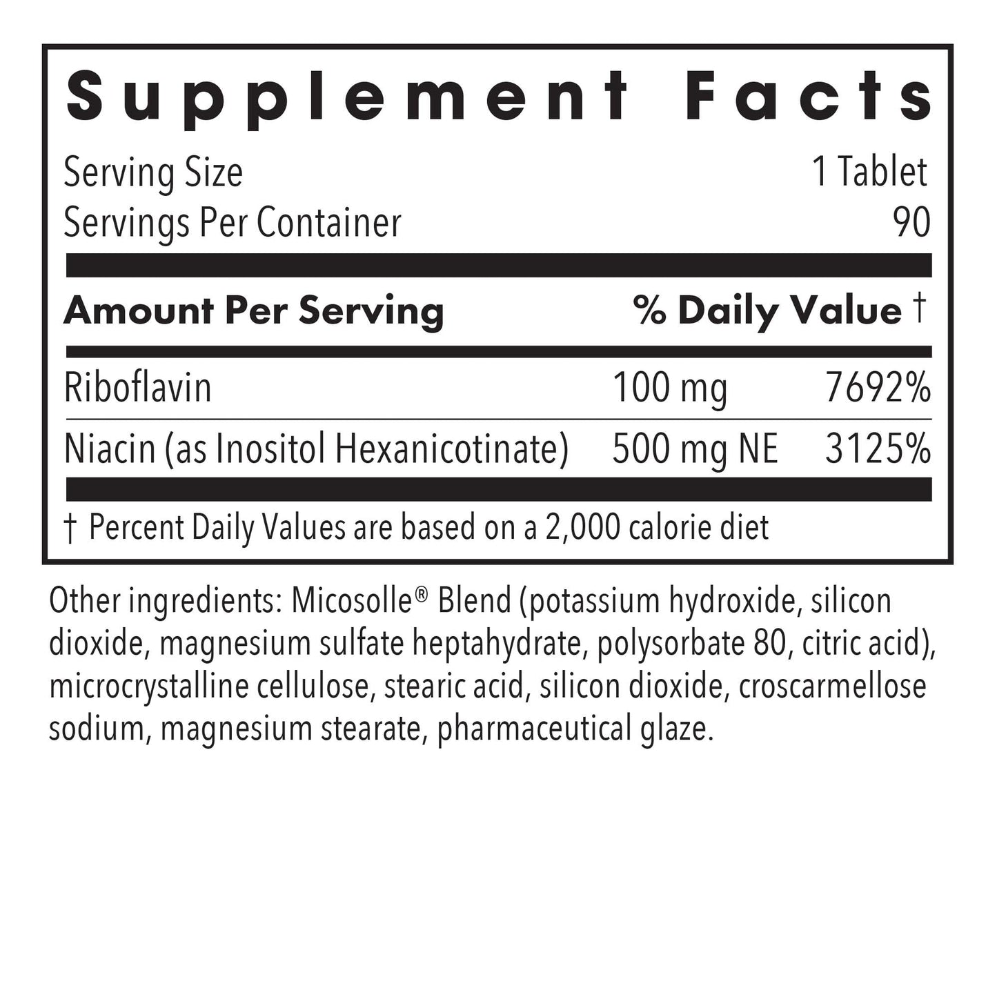 Optimox ATP Cofactors Supplement - Vitamin B Complex for Men & Women, Vitamin B2, Vitamin B3, 100mg Riboflavin, 500mg Niacin, High Potency Tablets - 90 Count