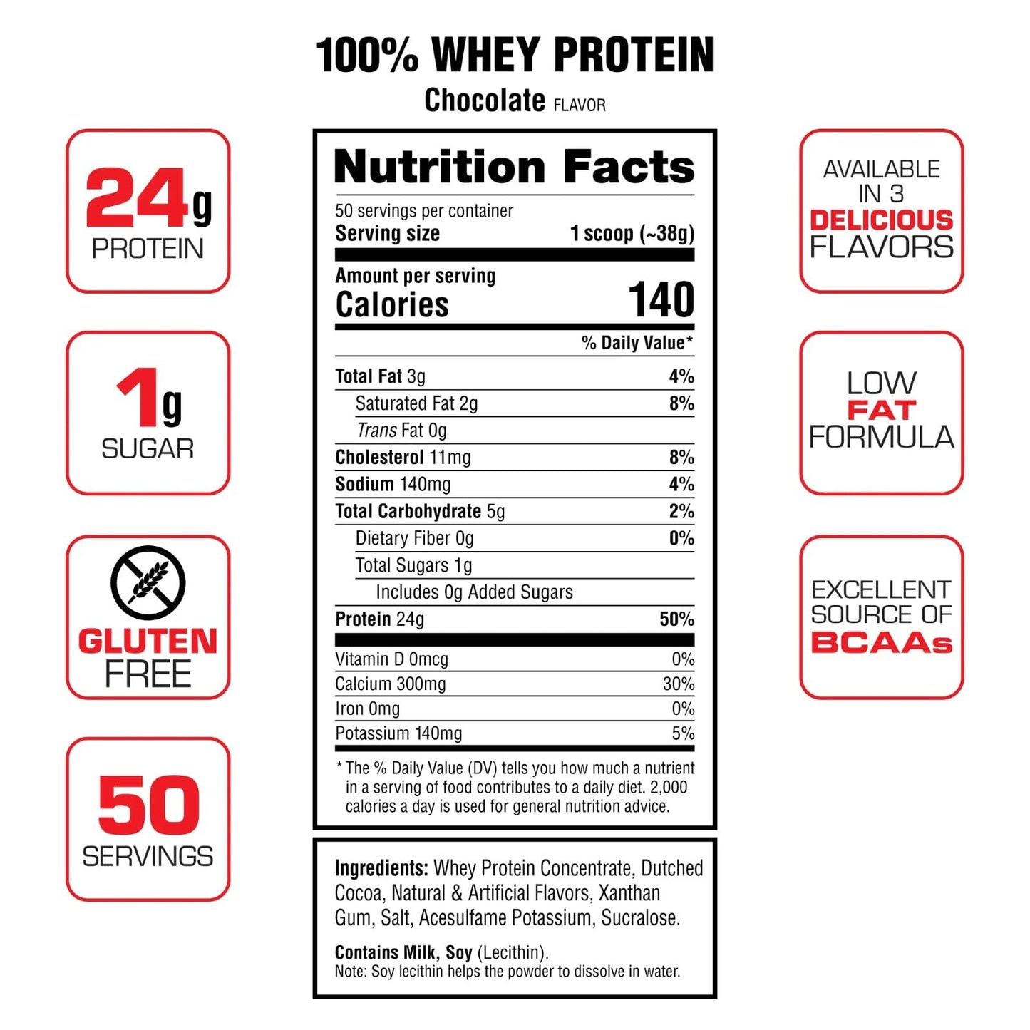 Labrada Nutrition 100% Whey Protein Chocolate 4.13 Pound