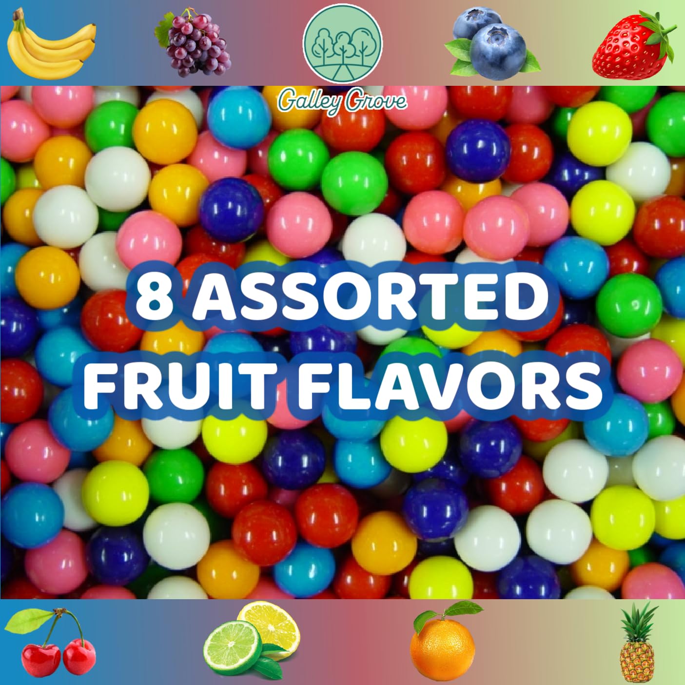 Dubble Bubble Mini Gumball Machine Refills 5 oz Bag 2Pack 12 inch 13mm Assorted Fruit Flavor Bubble Gum Bundle With Galley Grove SugarFree Breath Mints