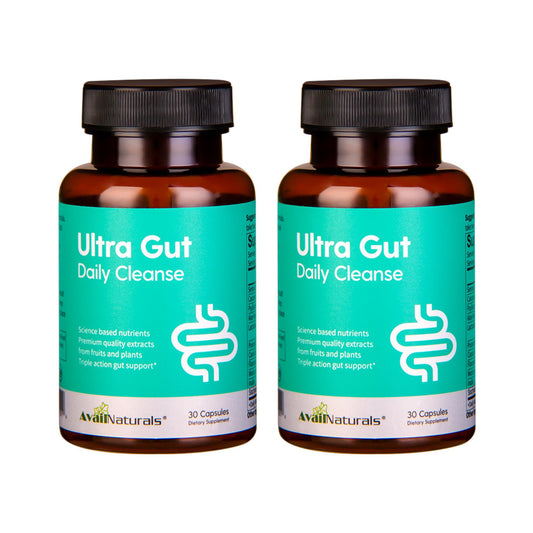 AvailNaturals Ultra Gut Daily Cleanse -with Senna Leaf Extract, Cassia Seed, Probiotics & Dietary Fiber，30 Capsules (2)