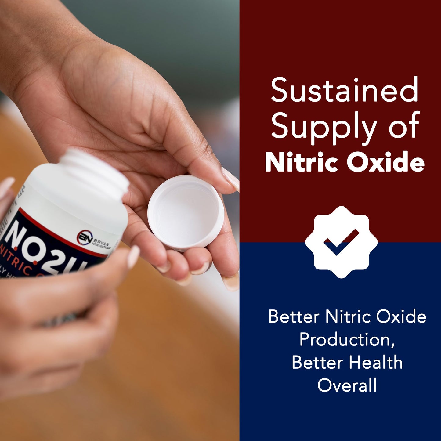 NO2U Bryan NITRICEUTICALS - Natural Nitric Oxide Supplements for Men & Women - Promotes Blood Circulation, Oxygen & Nutrient Delivery, Daily Wellness Support - No Gluten or Dairy - 60 Vegan Lozenges