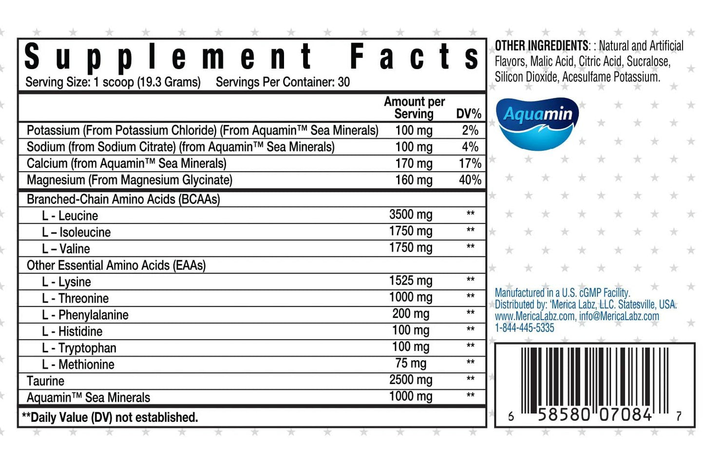'Merica Labz Suprimos BCAA/EAA Supplement with Eletrolytes for Maximum Performance and Endurance 30 Servings (19th Hole)