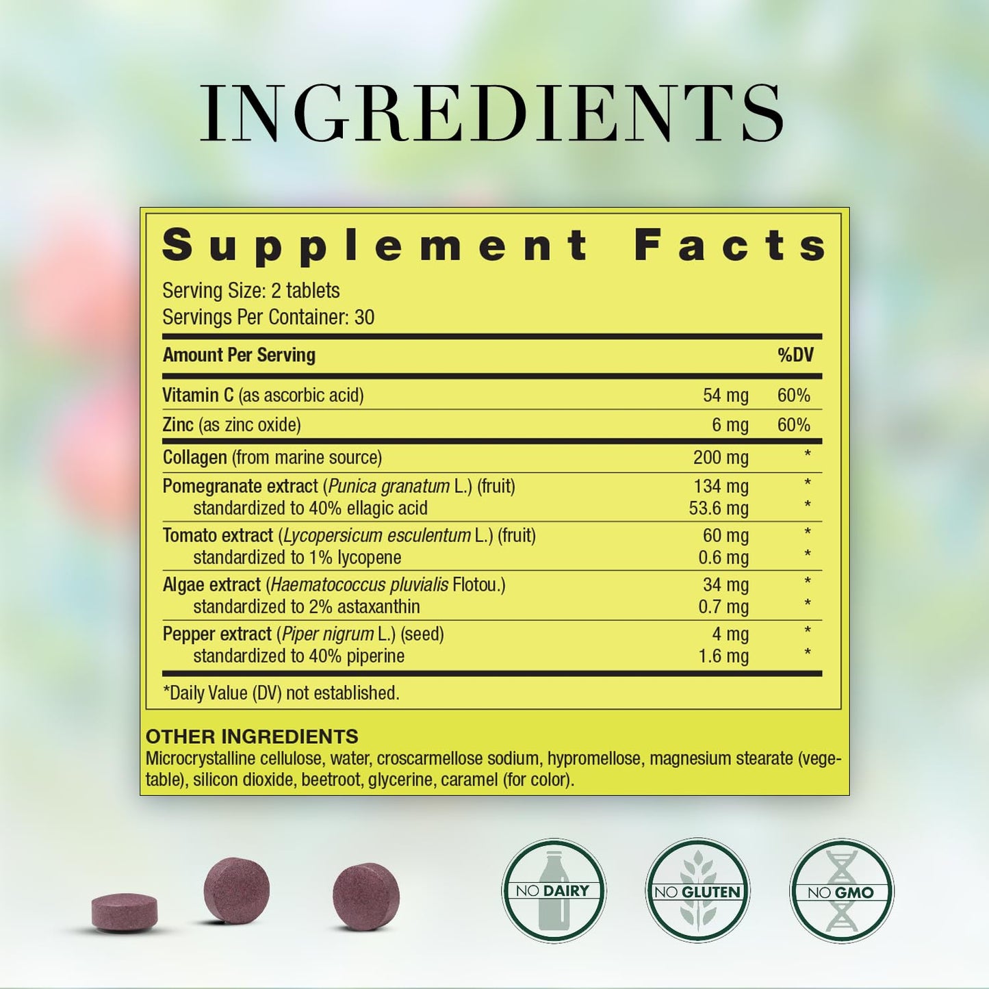 NEW NORDIC Skin Care, Collagen Filler Tablets, Marine Collagen with Vitamin C Supplement for Healthy Looking, Smoother, Plump Skin, 60 Count (Pack of 1)