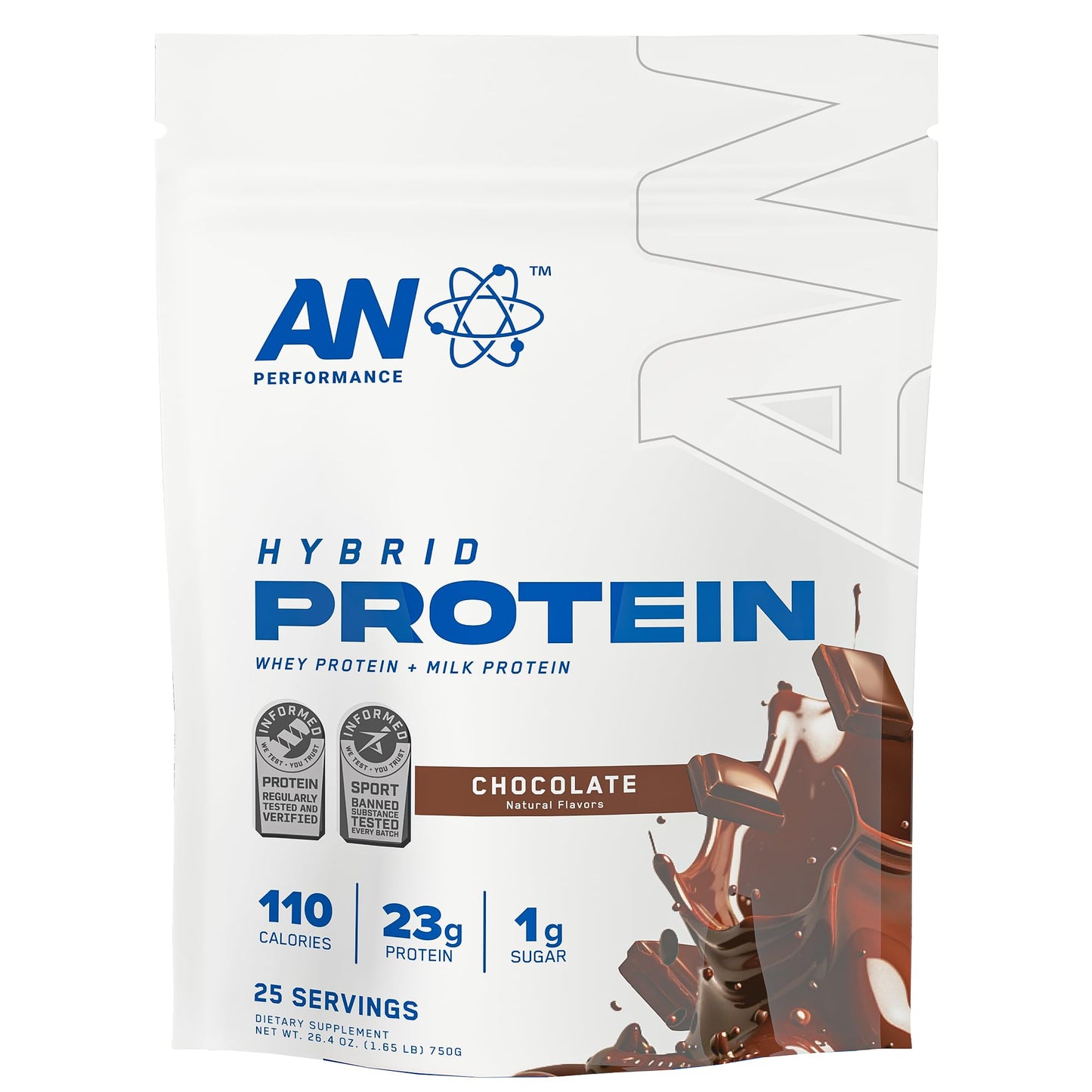 an Performance Whey Protein Powder | Chocolate | 23g Protein, 1g Sugar, 100 Calories | Gluten-Free, Low Carb, Low Fat | Keto Friendly | Essential Amino Acids for Muscle Recovery | 25 Servings