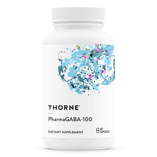 THORNE PharmaGABA-100 - GABA Supplement - 100 mg Natural Source Gamma-Aminobutyric Acid - Support a Calm State of Mind and Restful Sleep* - 60 Capsules