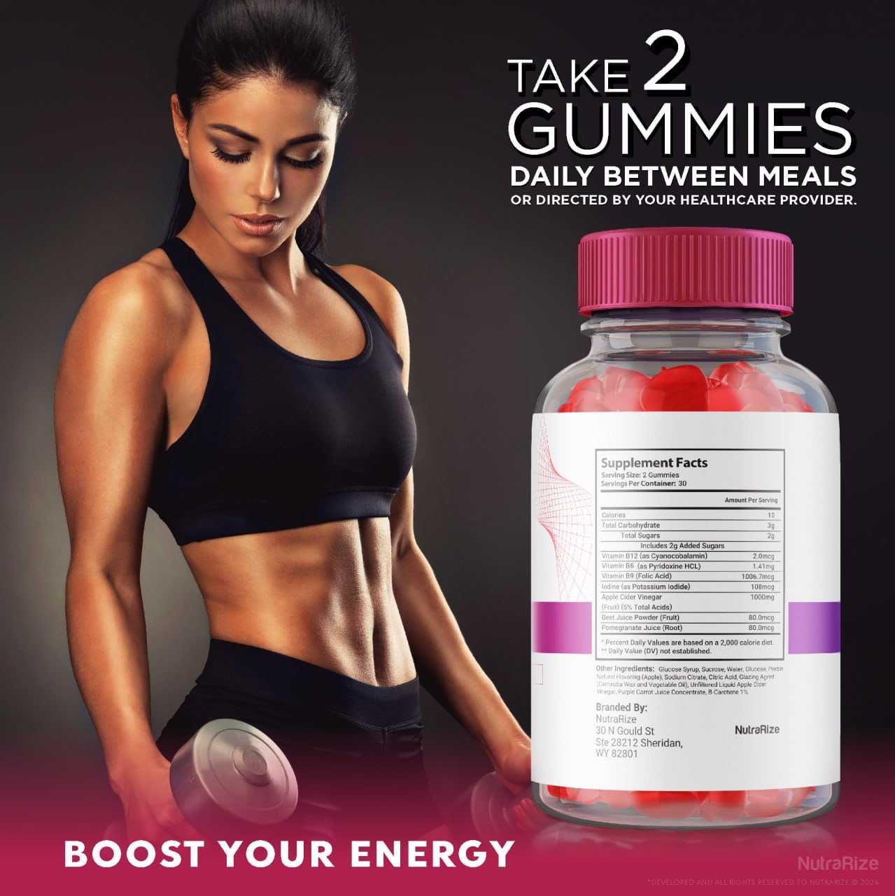 NutraRize (Pack of 2 Pure Slim Keto + ACV Gummies for Advanced Weight Loss, Maximum Strength Supplement (120 Gummies)