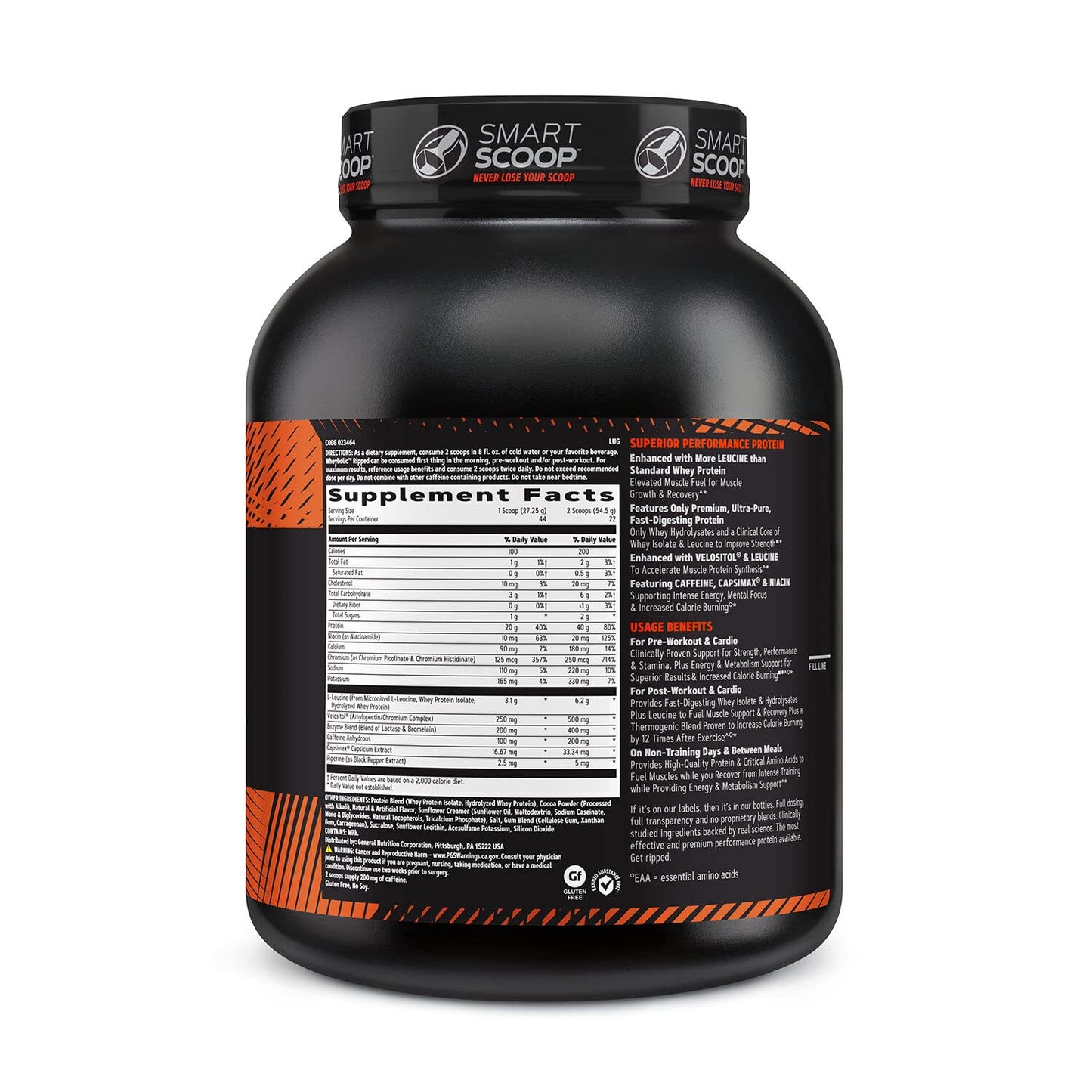 GNC AMP Wheybolic Ripped Whey Protein Powder Isolate with BCAA | Targeted Muscle Building and Workout Support Formula | Gluten Free |Chocolate Peanut Butter | 22 Servings
