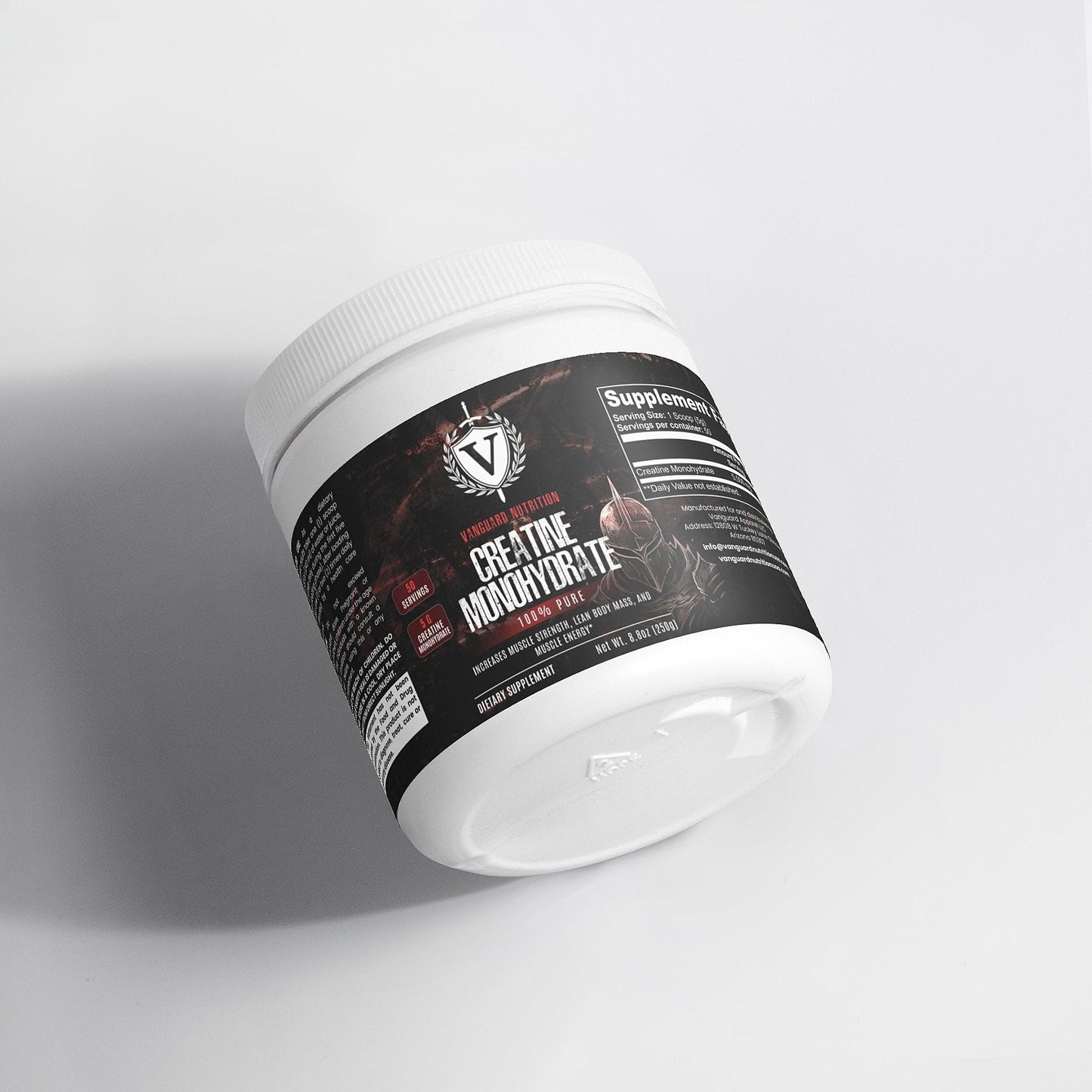 Vanguard Nutrition 100% Pure Creatine Monohydrate Powder 50 Servings