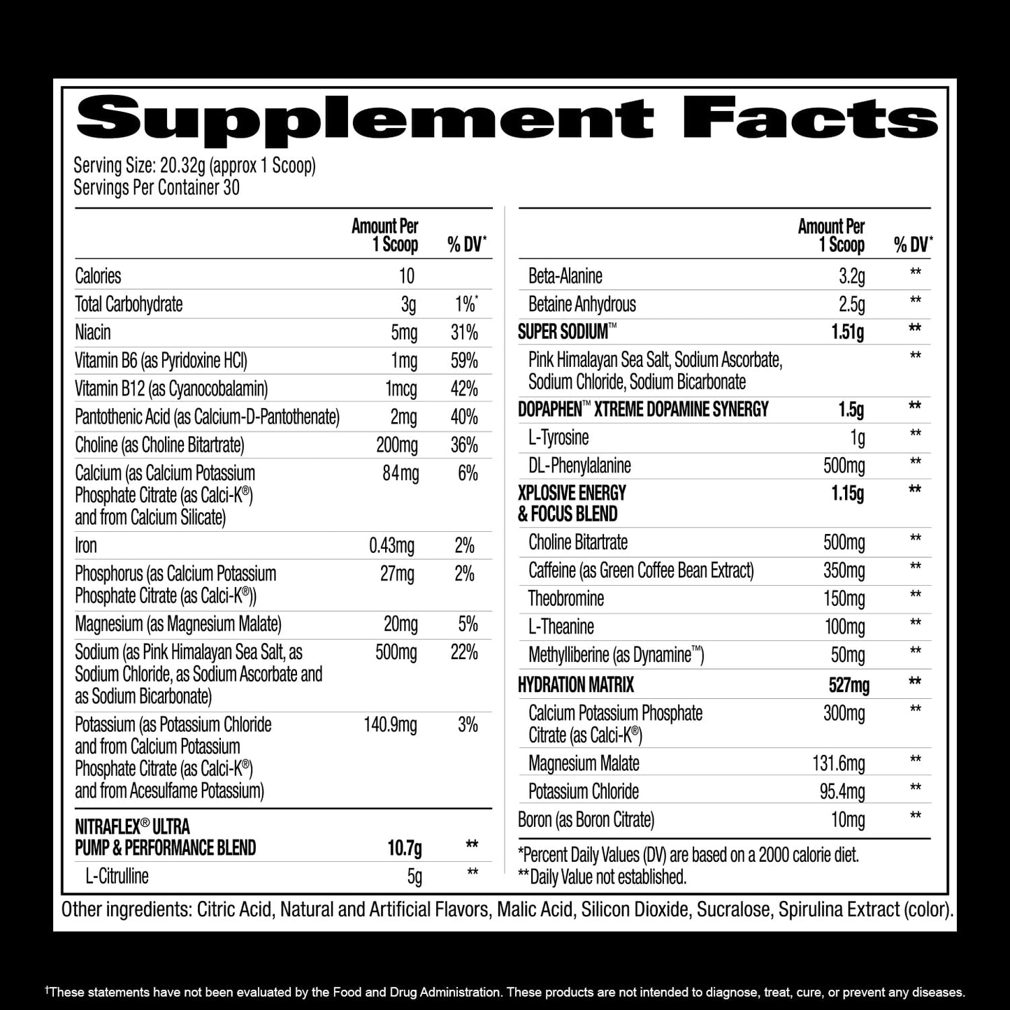 GAT SPORT Nitraflex Ultra Pre-Workout Supplement (30 Servings, Blue Raspberry)