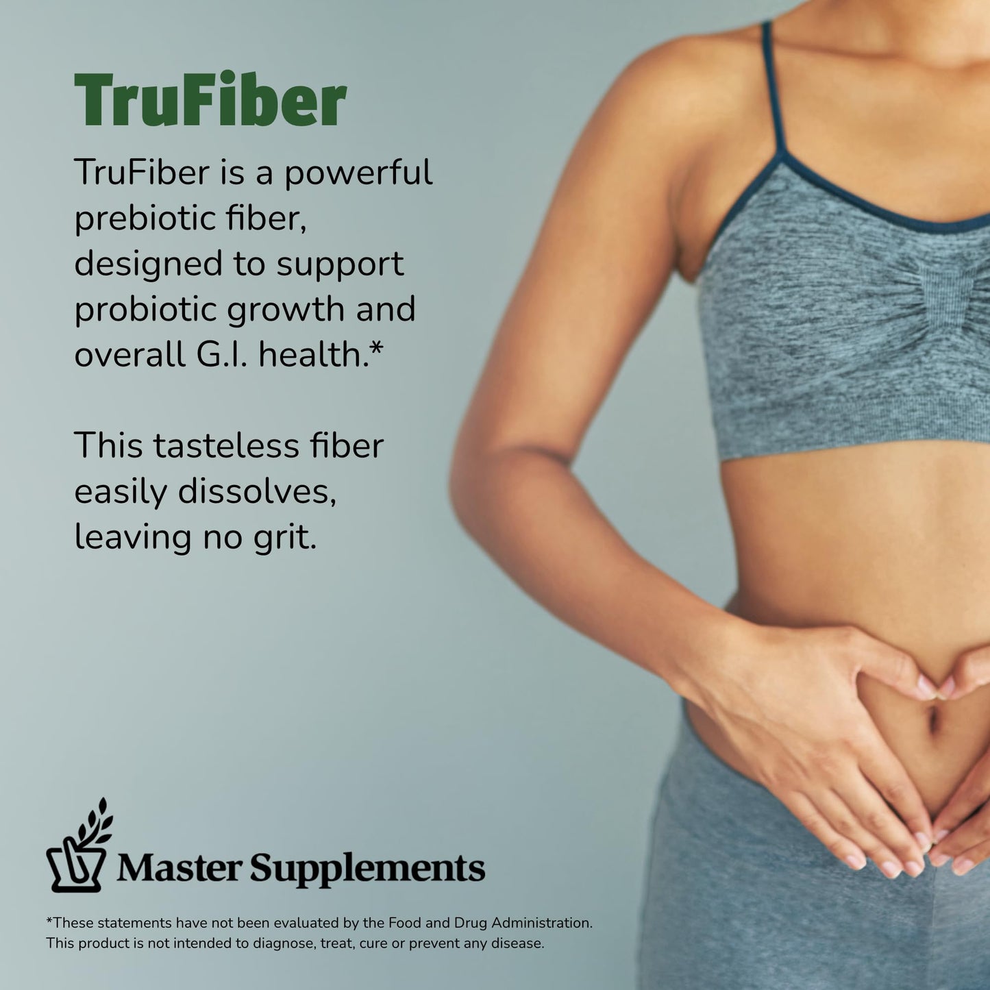 Master Supplements TruFiber - 6.35 oz, Pack of 2 - Prebiotic Fiber to Help Boost Probiotic Growth - Supports Digestive Health - Vegan, Gluten Free - 100 Total Servings