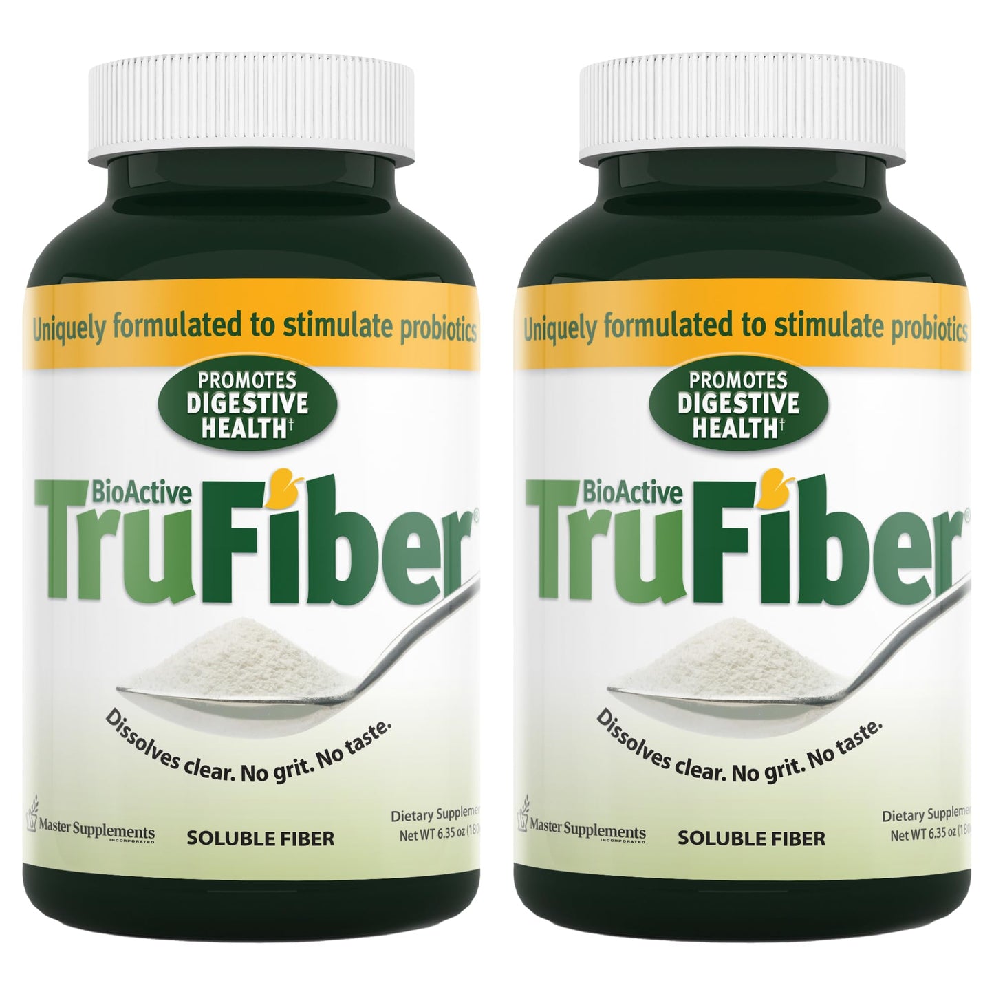 Master Supplements TruFiber - 6.35 oz, Pack of 2 - Prebiotic Fiber to Help Boost Probiotic Growth - Supports Digestive Health - Vegan, Gluten Free - 100 Total Servings