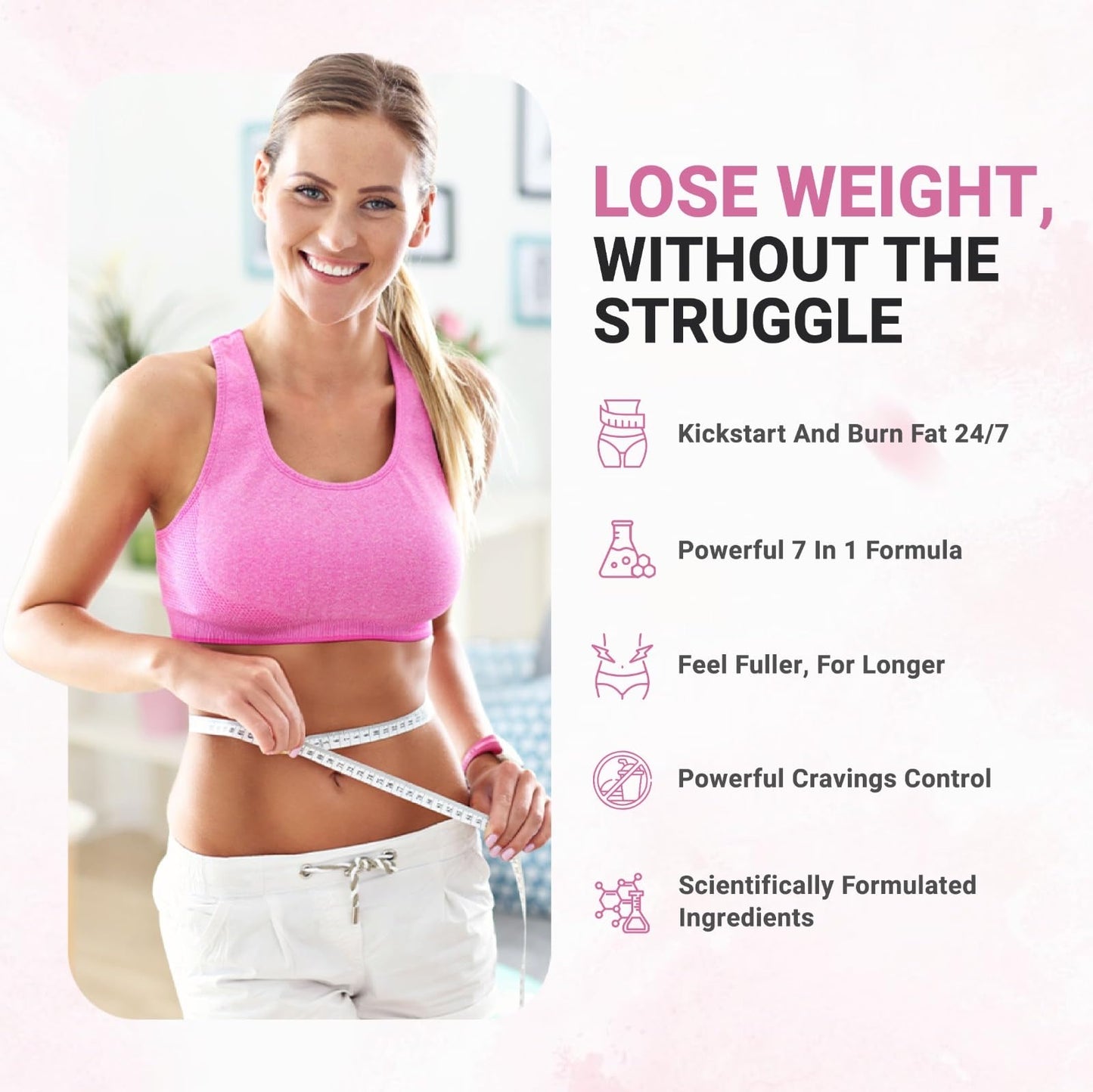 Crave Less: Secrets | NEW FORMULA Max Strength Appetite Suppressant Weight Loss Pills for Women | Belly Fat Burner, Carb Blocker, Energy Booster | 7 Ultra Ingredients for Fast Results - 60 Capsules
