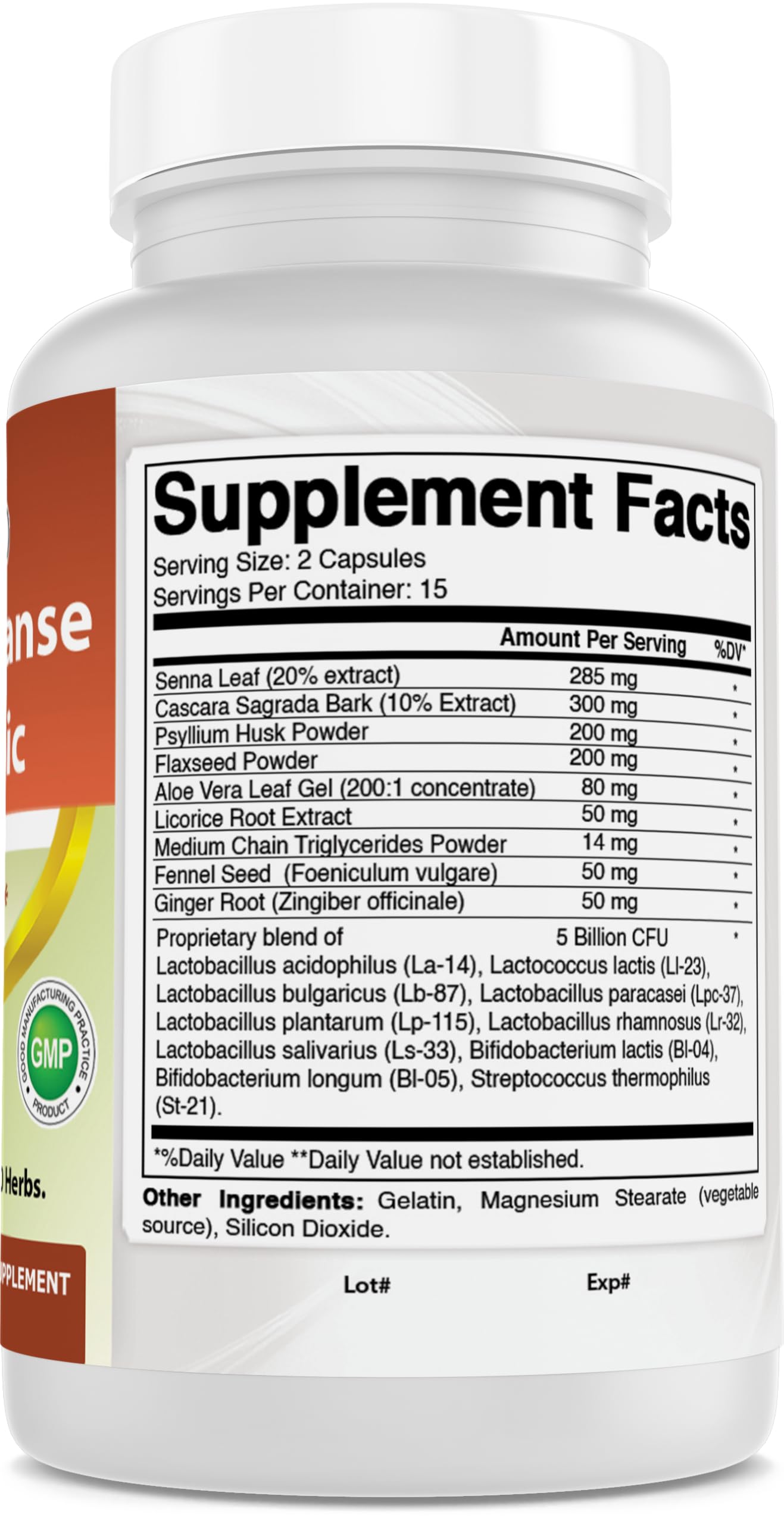 Best Naturals 15 Day Gut & Colon Cleanse + Probiotics for Women & Men with Senna, Cascara Sagrada & Psyllium Husk- 30 Capsules - Non-GMO & Gluten Free.