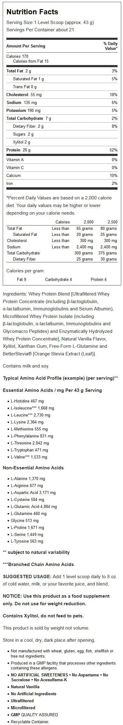 NOW Foods Sports Whey Protein Natural Vanilla - 2 lbs