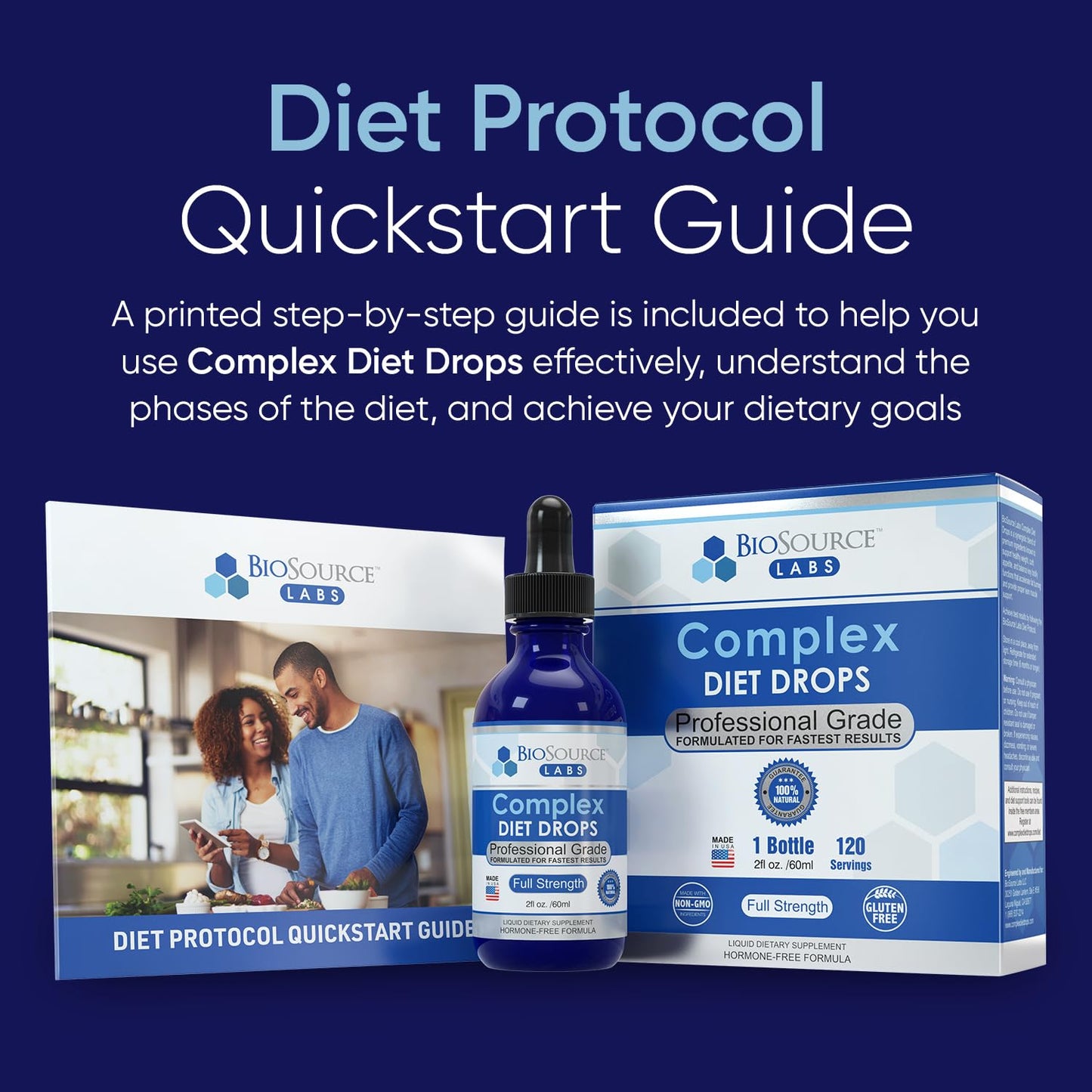 BioSource Labs Complex Diet Drops - Best Natural Drops for Men and Women (1 Bottle, 2 fl oz) - 30 Day Supply