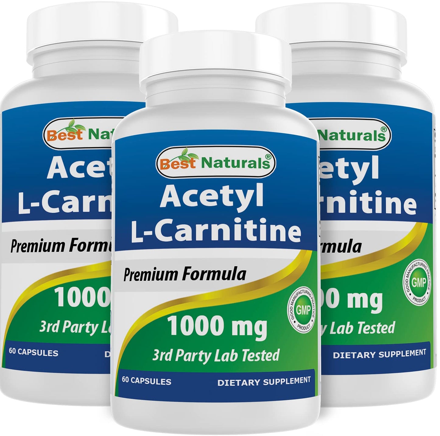 Best Naturals Acetyl L-Carnitine 1000 mg 60 Capsules (60 Count (Pack of 3))