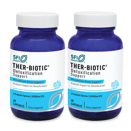 Klaire Labs Ther-Biotic Detox Probiotic Supplement - 50b CFU Probiotics - Supports Body Detoxification, Digestive & Colon Health - Hypoallergenic Lactobacillus & Bifidobacterium (60 Capsules / 2 Pack)