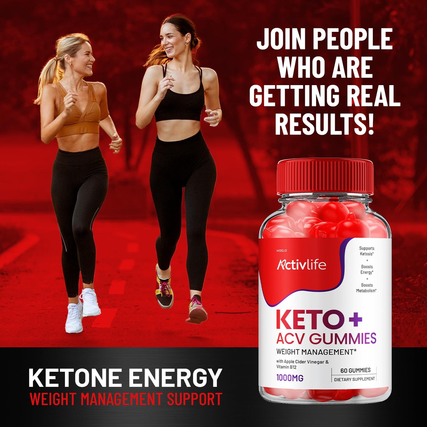 ActivLife Keto ACV Gummies - Active Life Keto Apple Cider Vinegar Gummies, ActivLife Keto + ACV Weight Management Gummies ActiveLife Advanced 1000mg Formula (1 Pack - 60 Gummies)
