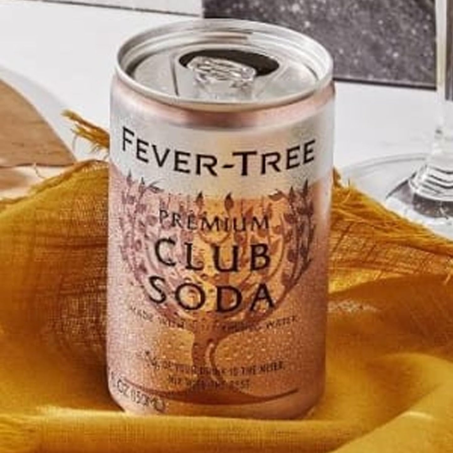 Fever Tree Premium Club Soda  Premium Quality Mixer  Soda  Refreshing Beverage for Cocktails  Mocktails 200ml Cans Pack of 5