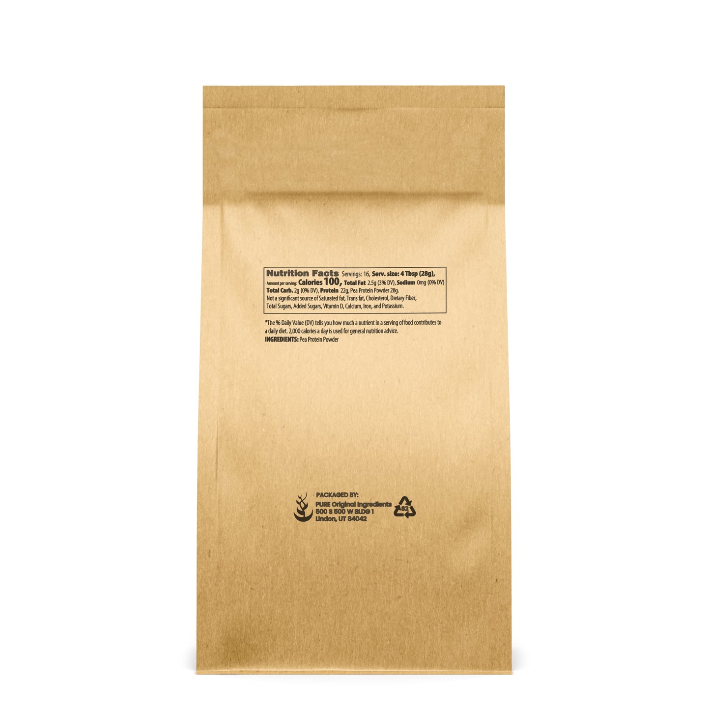 PURE ORIGINAL INGREDIENTS Pea Vegan Protein Powder (1 lb) Gluten Free, from Yellow Peas