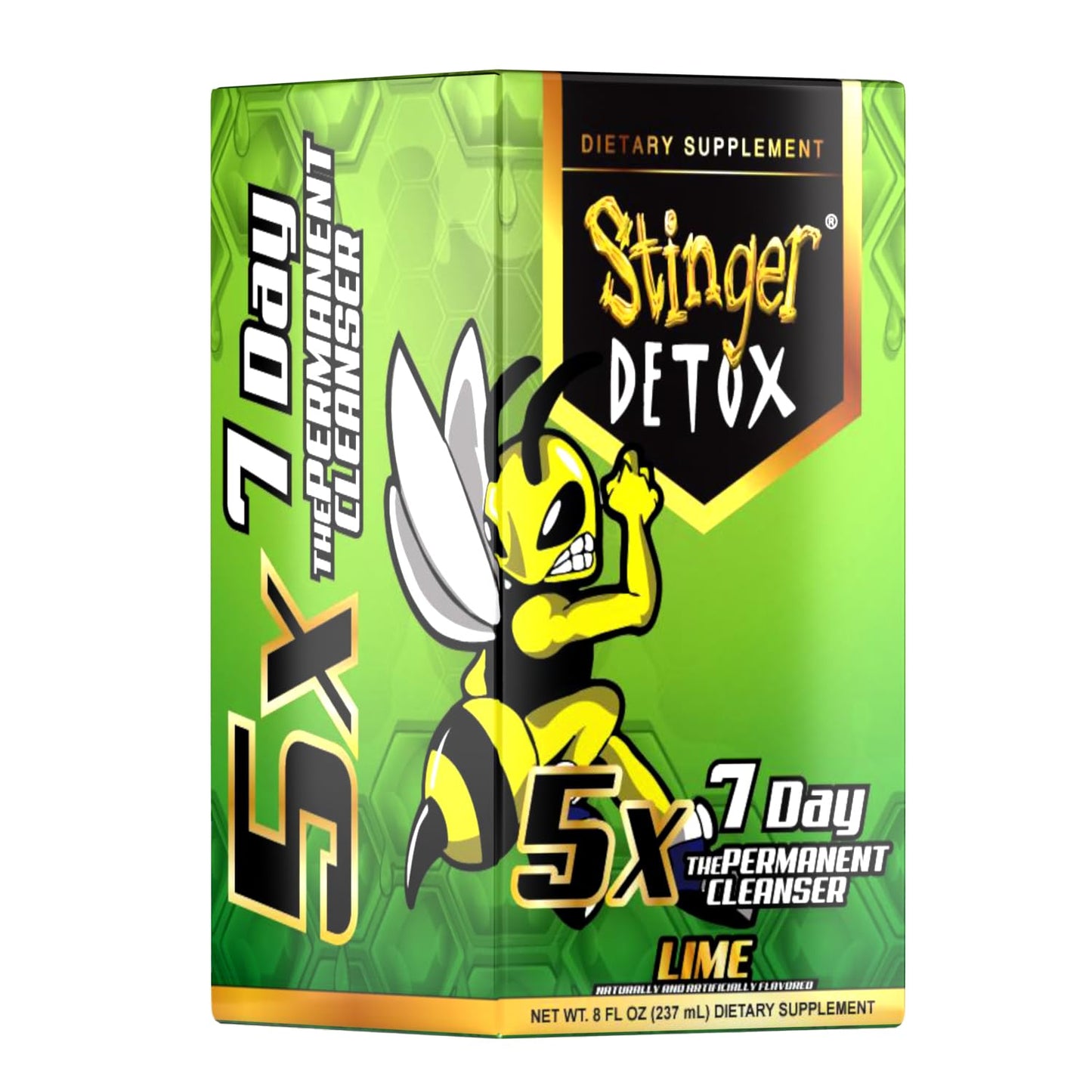 Stinger Detox 5X 7-Day Extra Strength Permanent Drink - Lime Flavor - 8 FL OZ