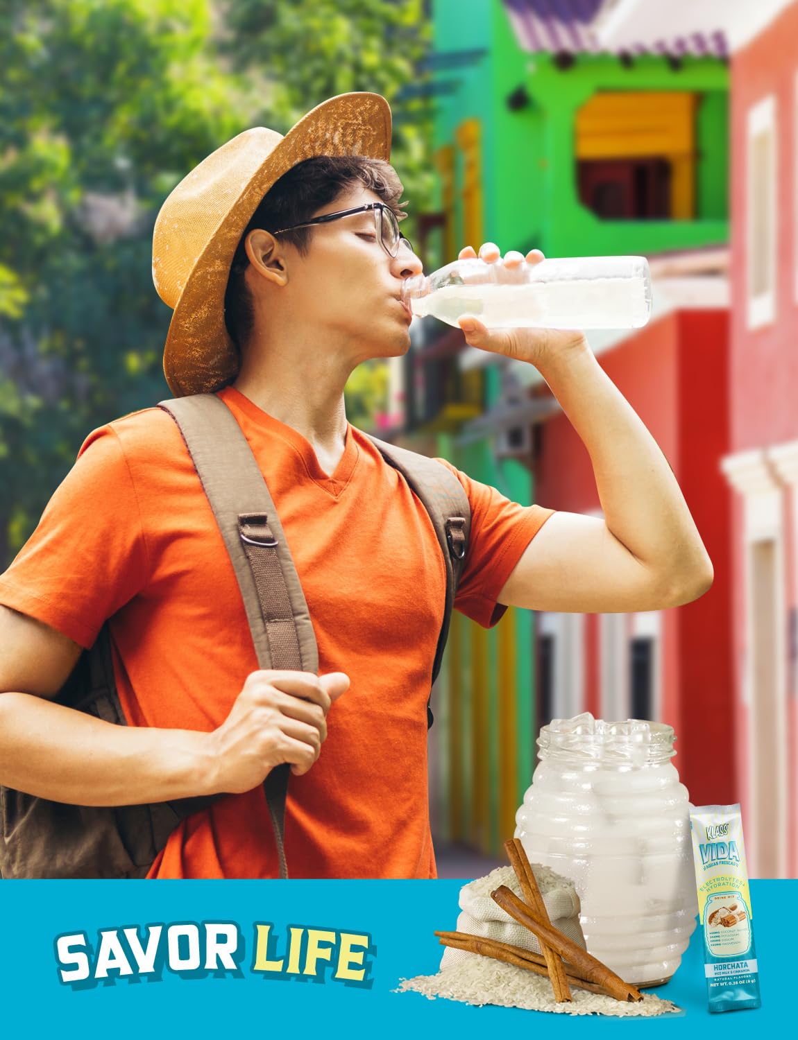 KLASS VIDA Hydration Sugar-Free Powder Packets |Electrolyte Agua Fresca Drink Mix |Horchata |15 Single Serve Sticks |Low Calorie, Natural Colors and Natural Flavors