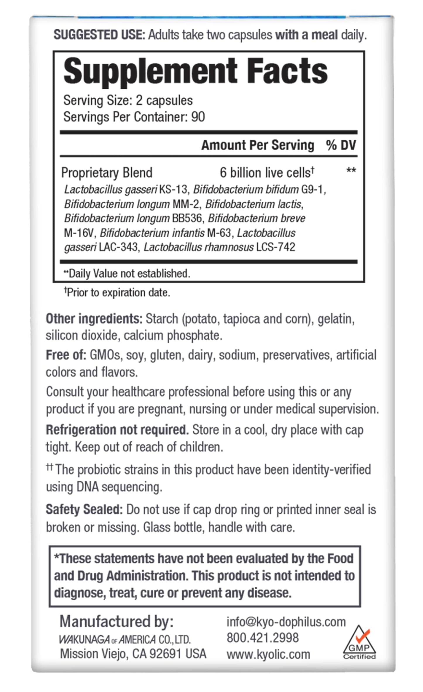 Kyo-Dophilus Multi-9 Probiotic, for Strong Gut Health Balance and Support, 180 Count