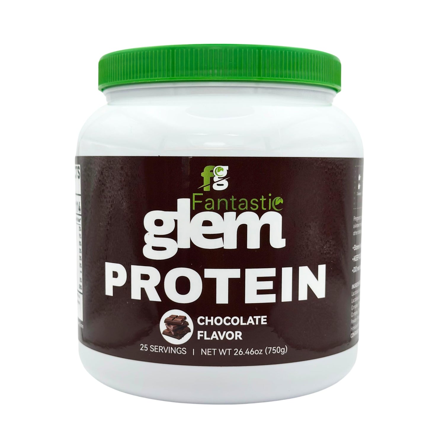 Fantastic Glem Chocolate Protein Powder - Support Muscle Growth, Recovery, and Sustained Energy - GMO, Soy Gluten and Sugar Free, 20g of Protein per Serving - 25 Servings, 750g