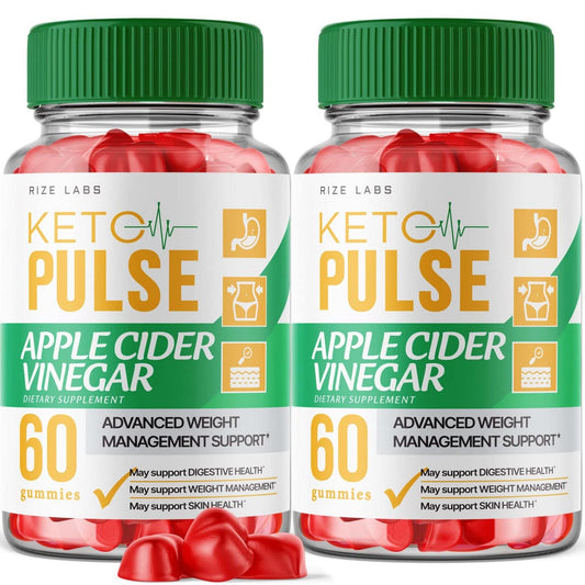 (2 Pack) Keto Pulse Gummies - Keto Pulse ACV Gummies Weight Loss Supplement Organic Ingredients Apple Cider Vinegar Advanced Active Keto+ACV Formula Plus Gomita (120 Gummies)