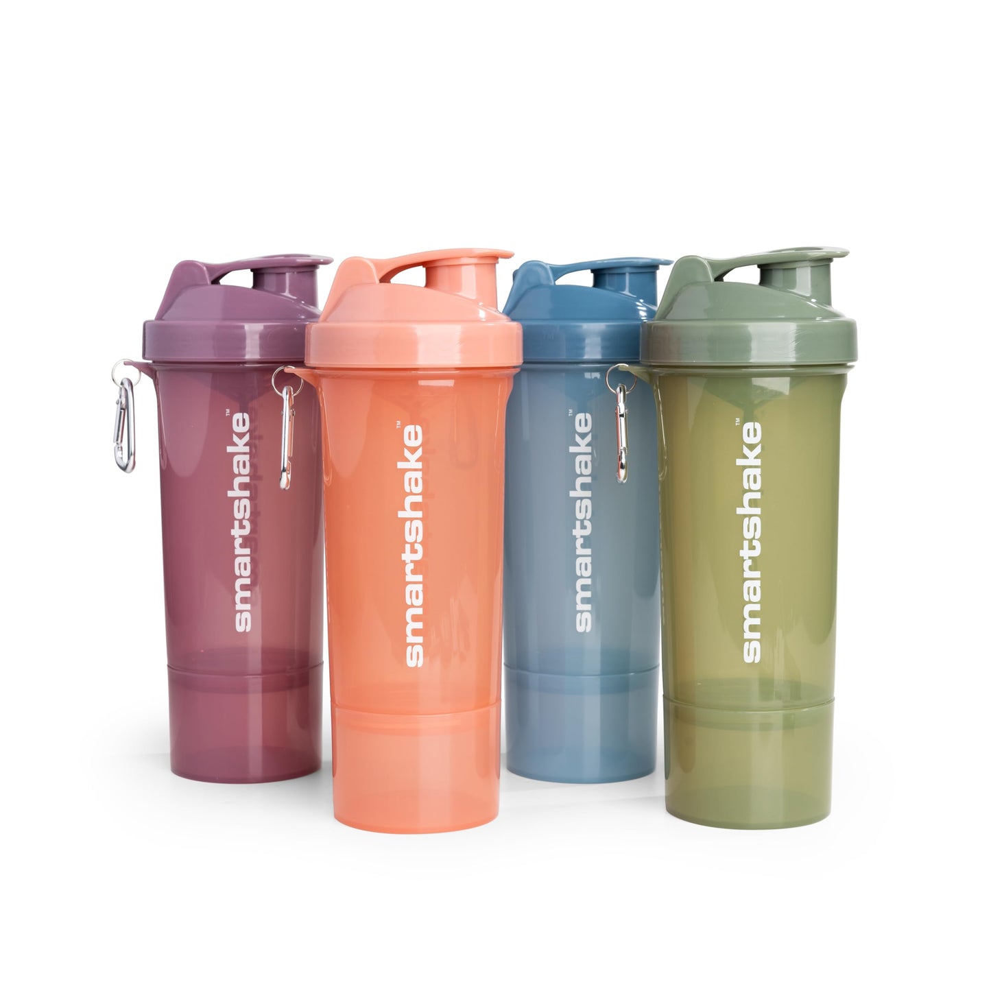 Smartshake Protein Shaker Bottle for Protein Mixes - 4 Pack - 13.5 oz | Shaker Cups for Protein Shakes | Blender Bottle Shaker | Protein Shaker Bottle Pack | BPA Free Shaker (SLIM - Multicolor)