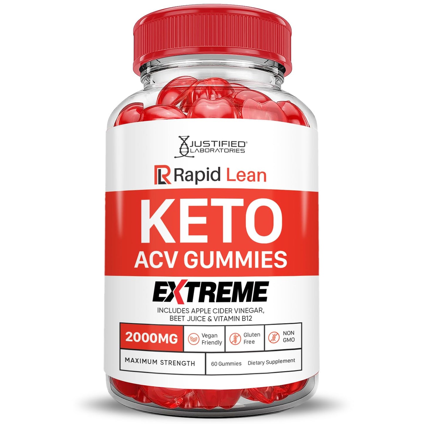 (3 Pack) Rapid Lean Keto ACV Gummies Extreme 2000MG Rapid Lean Keto Gummies Apple Cider Vinegar Formulated with Pomegranate Beet Juice Powder B12 Vegan Non GMO 180 Gummys