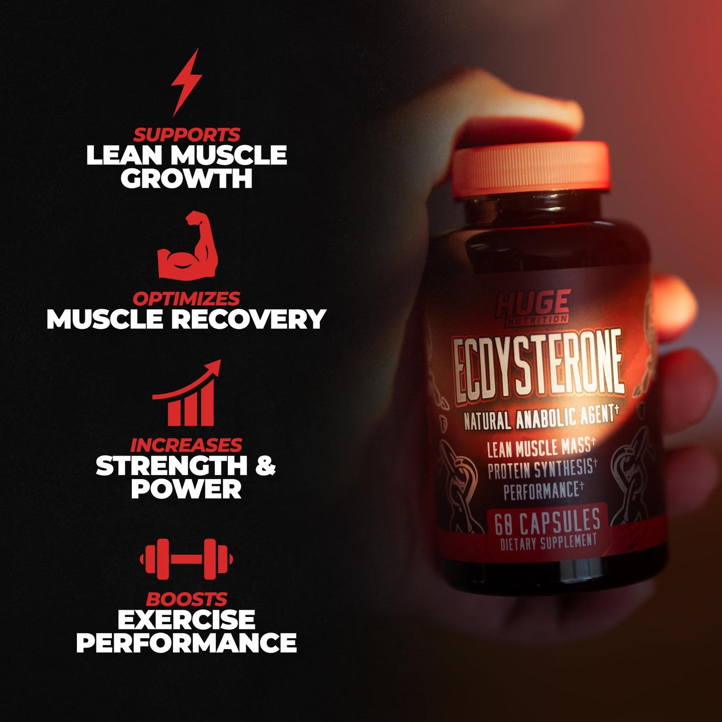 Ecdysterone Supplement, Natural Muscle Builder for Men, 1000mg Beta Ecdysterone Per Serving, Optimally Dosed, Superior Absorption, 98% Highest Purity Available