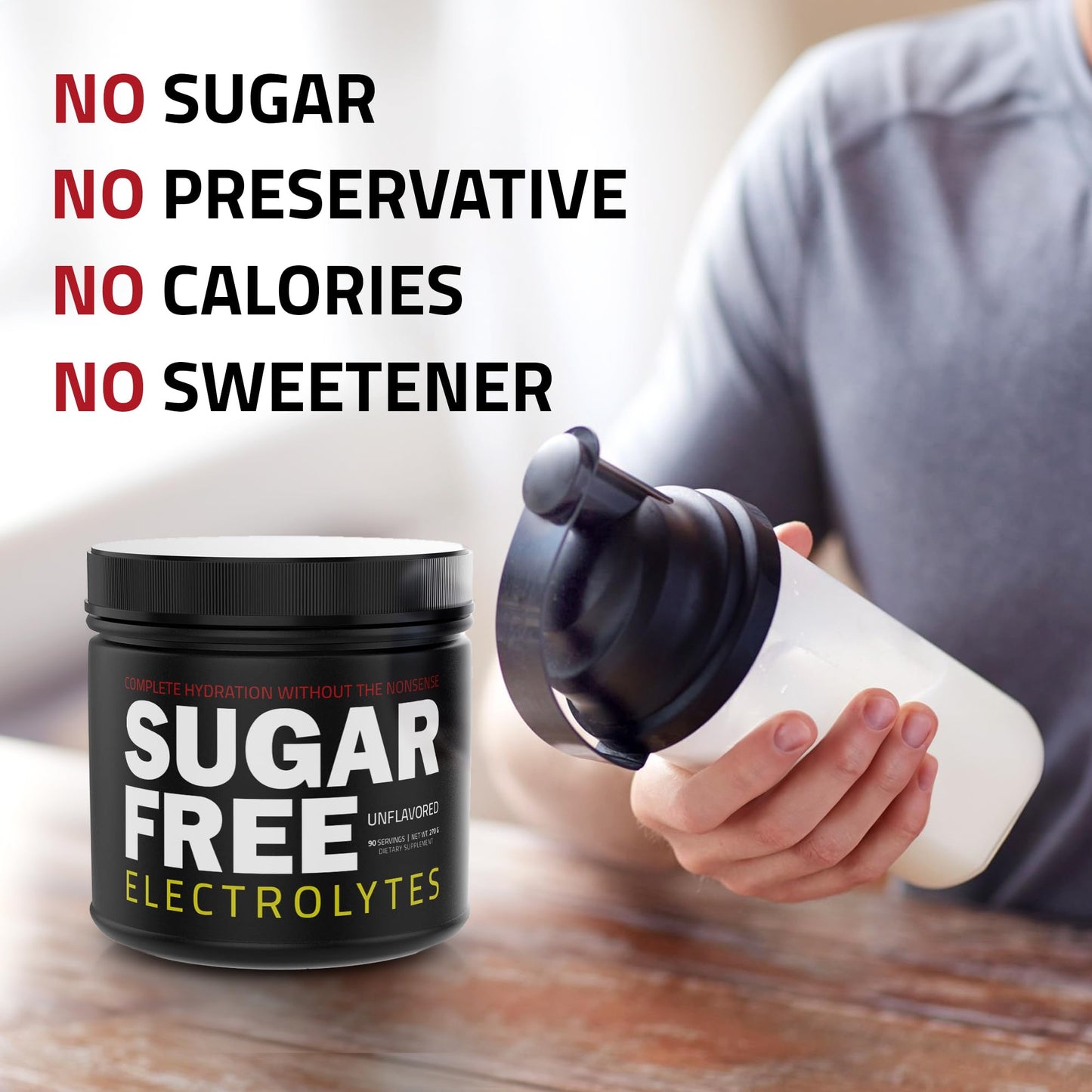Sugar Free Electrolytes - Rapid Hydration Powder, Zero Calorie, Essential Raw Electrolytes Blend, Keto Friendly with No Sugar, Raw Electrolyte Powder (Unflavored)