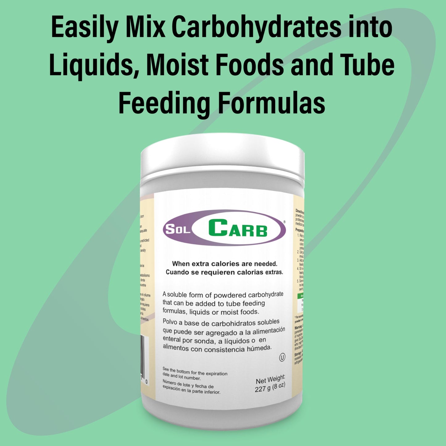 SolCarb Unflavored Carbohydrate Powder Supplement 454g Can 6-pack | Easily Mixes into Liquids and Foods, Lactose-Free, Gluten-Free by Medica Nutrition