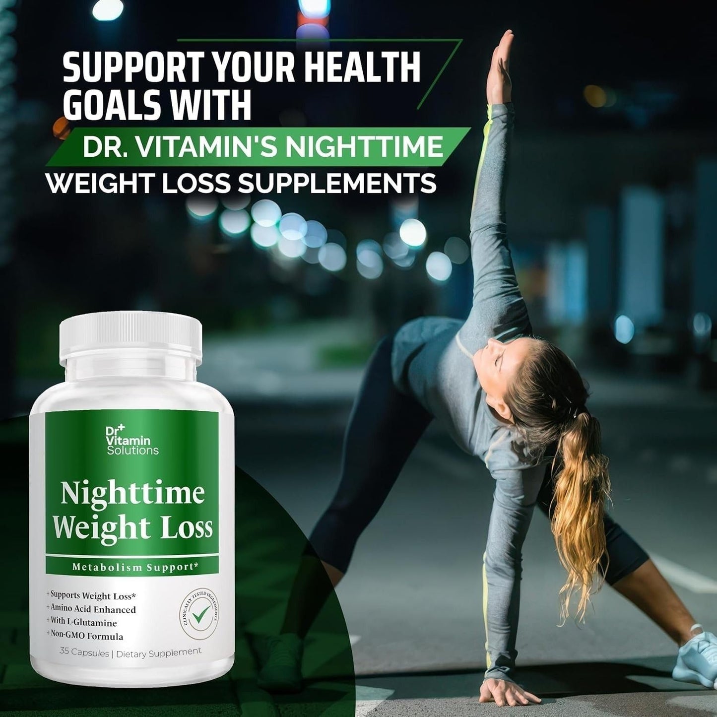 DR Vitamin Nighttime Weightloss, 35 Capsules- Appetite Suppressants for Weight Loss - Night-Time Fat Burner for Women and Men Supporting Sleep & Relaxation - Metabolism Booster Weight Loss Pills