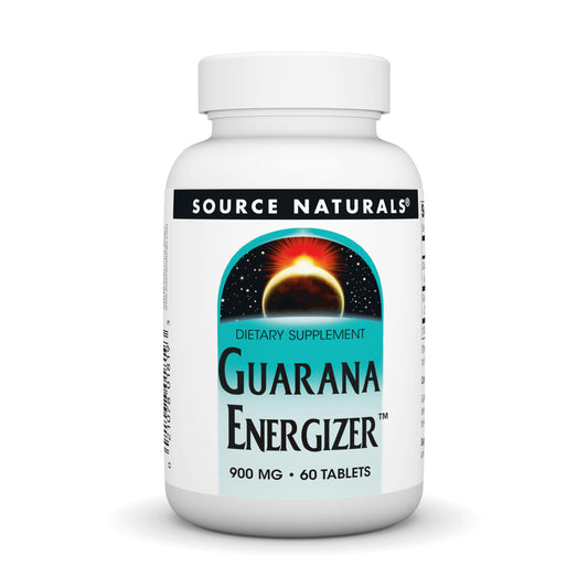 Source Naturals Guarana Energizer, Dietary Supplement - Supports A Long Lasting Energy Boost* 900 mg - 60 Tablets