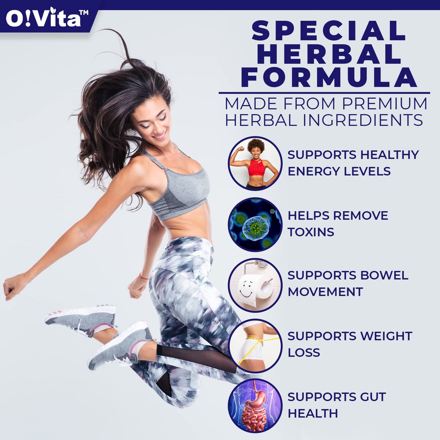 O!VITA 15-Day Cleanse and Detox Supports Digestive and Colon Health, Special Formula with probiotics, fine Herbs Such as Senna Leaf, Cascara Sagrada Bark, and More! (30 Non-GMO Capsules)