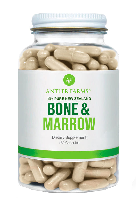 Antler Farms - 100% Pure New Zealand Bone & Marrow, 180 Capsules, 750mg - Grass Fed, Pasture Raised Whole Bone Extract, Cold Processed, Healthy Essential Fats, Stem Cells, Collagen, Calcium