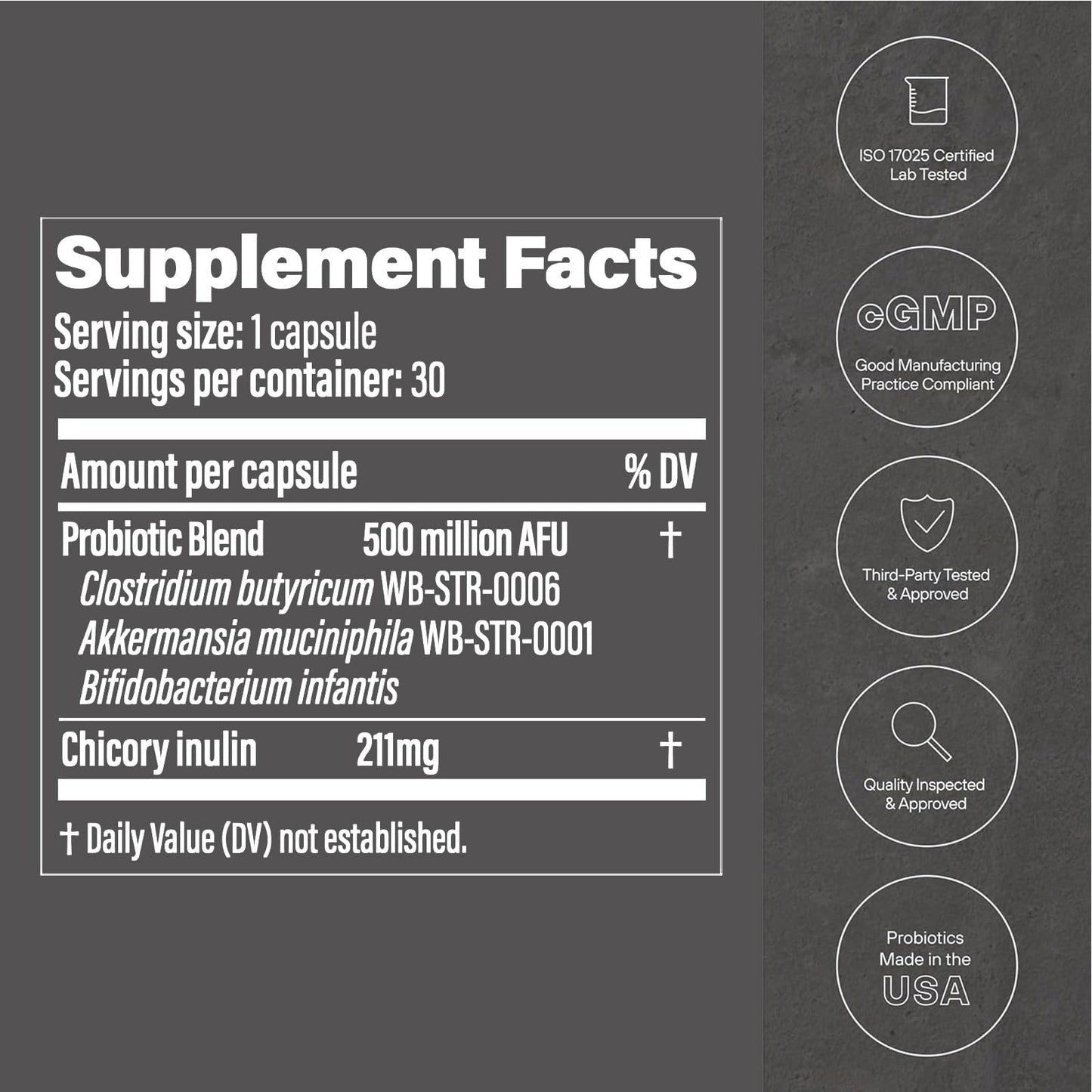 MAPUG GLP-1 Probiotic 30 Capsules - 500M AFU Multi-Strain Probiotic + Prebiotic, Naturally Support GLP-1 Production & Curb Appetite, Delayed Release, Third-Party Tested, for Men & Women (1-Pack)