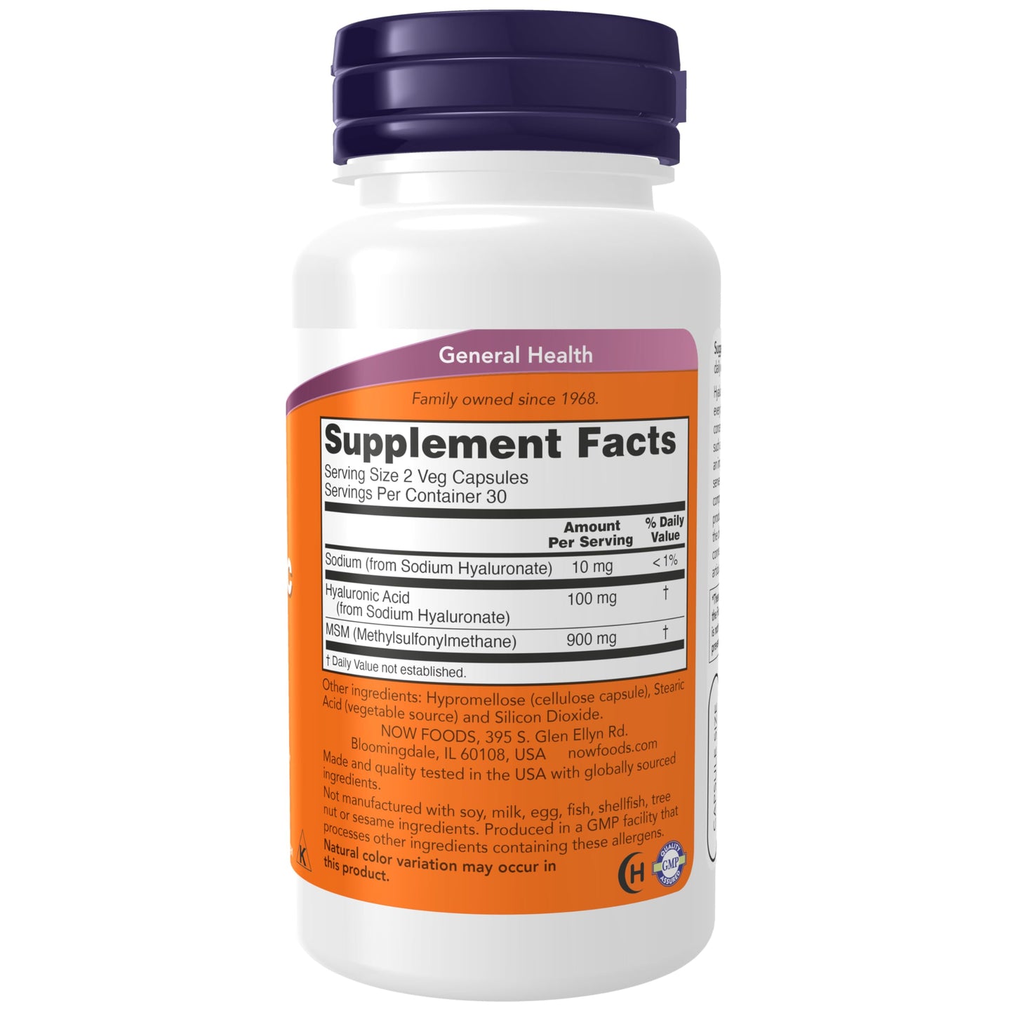 NOW Foods Supplements, Hyaluronic Acid 50 mg with MSM, Joint Support*, 60 Veg Capsules (Pack of 1)