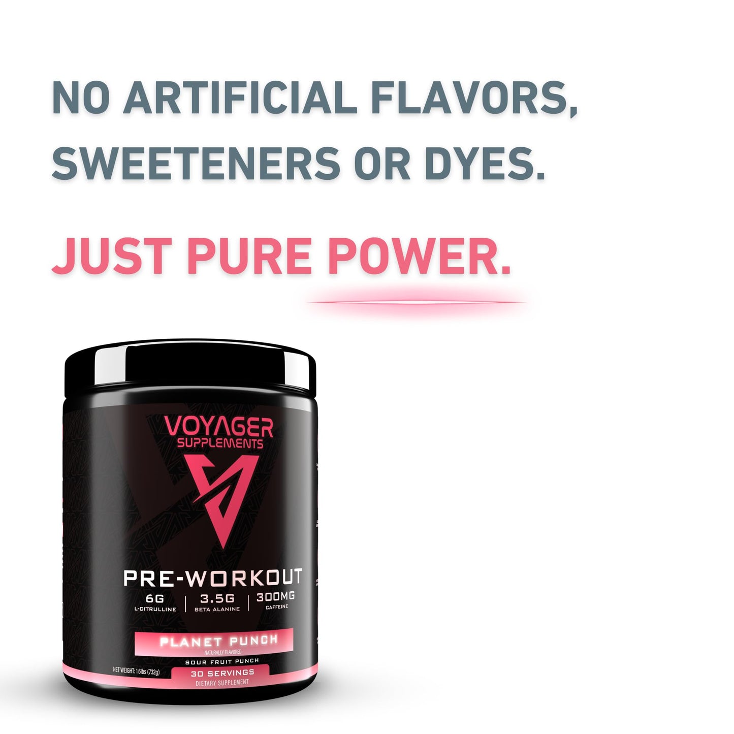 Voyager Supplements Pre-Workout | Planet Punch | Clinically Dosed for Intense Pumps, Peak Energy, and Laser Focus | All-Natural Formula with Citrulline + Beta Alanine + Caffeine | 30 Servings