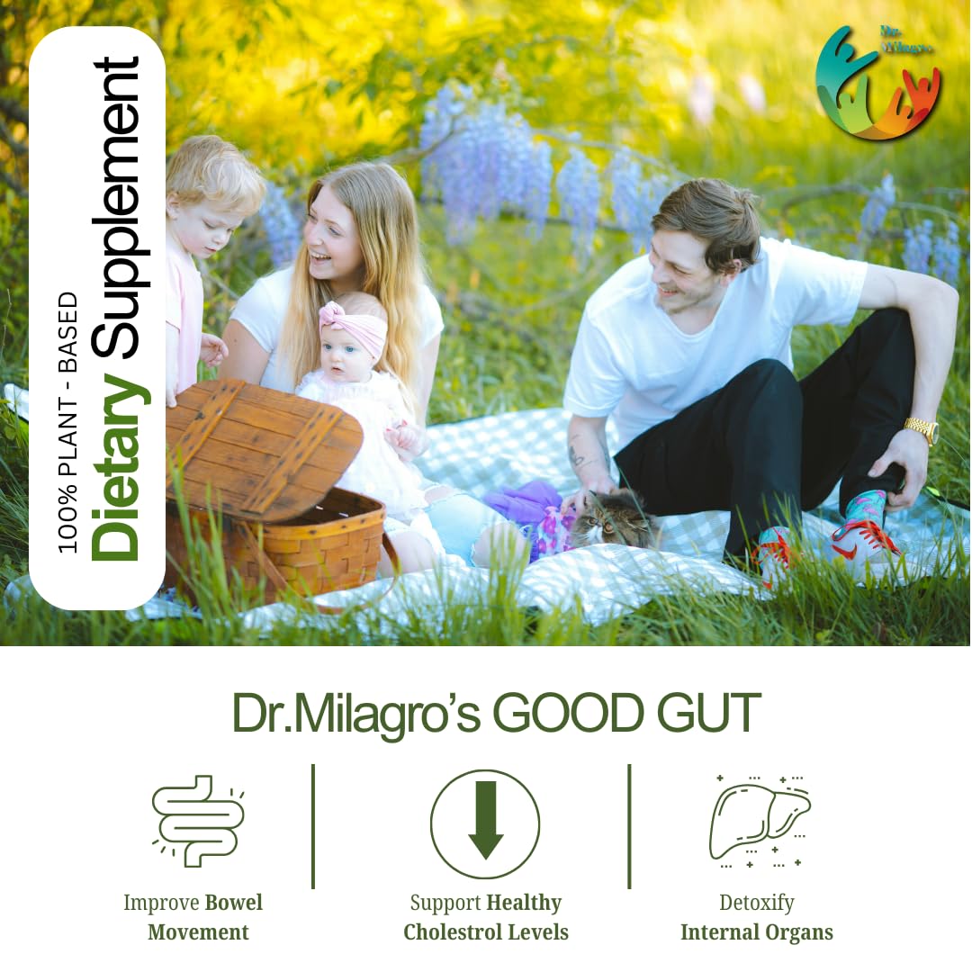 Dr. Milagro’s Good Gut - Repear Leaky Gut, Restore Gut Microbiome, Improve Bowel Movement, Detoxify Internal Organs, Support Healthy Cholesterol Level, Strong Metabolism, Colon Cleanse