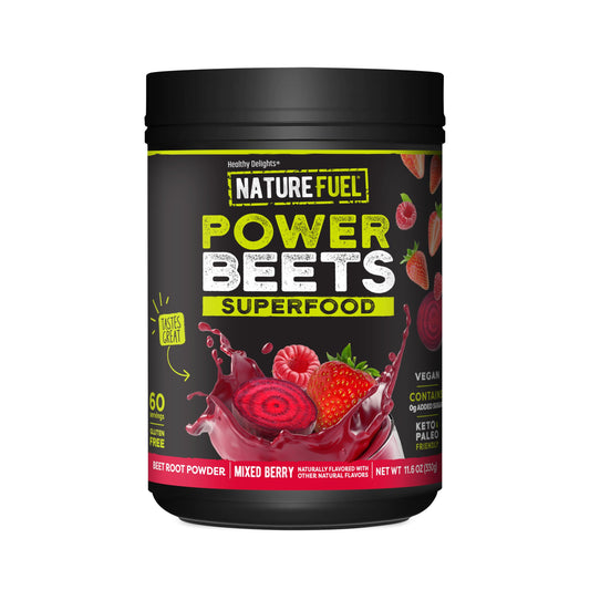 Nature Fuel Power Beets Powder, Delicious Mixed Berry, Concentrated Superfood Supplement, Supports Circulation, Natural Energy & Stamina, Non-GMO, 60 Servings (Packaging May Vary)
