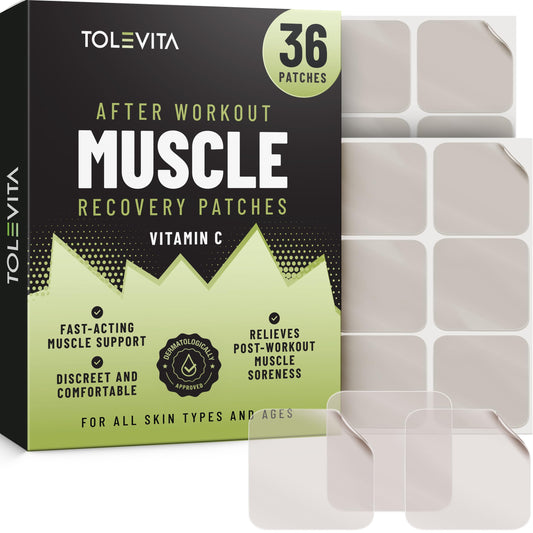 TOLEVITA Post Workout Muscle Recovery Patches with Vitamin C - 36 Patches for Active Lifestyle Support, Helps Soothe and Refresh After Exercise, Convenient and Easy-to-Use for Men and Women