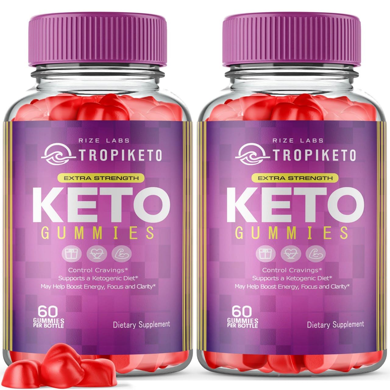rize labs (Pack of 2 TropiKeto ACV Gummies - Extra Strength Keto Gummies for Advanced Weight Loss, Keto Supplement, Tropi Keto Gummy Reviews (120 Gummies)