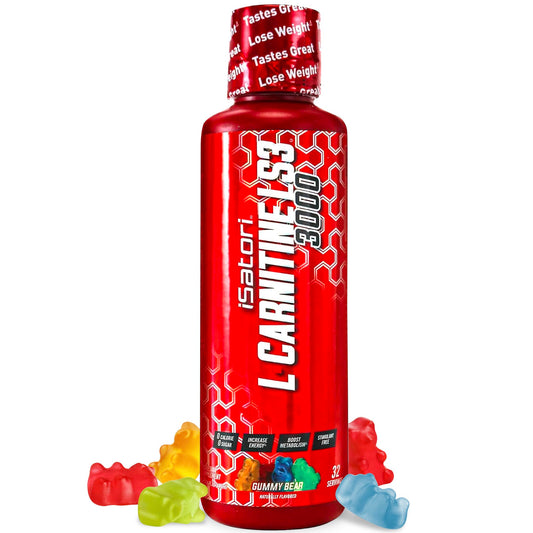 iSatori L-Carnitine LS3 3000, Triple-Blend Liquid L Carnitine Supplement, with Acetyl & Tartrate, Stimulant Free Energy, No Calories, Sugar or Gluten, Keto-Friendly, Gummy Bear Flavor (32 Servings)