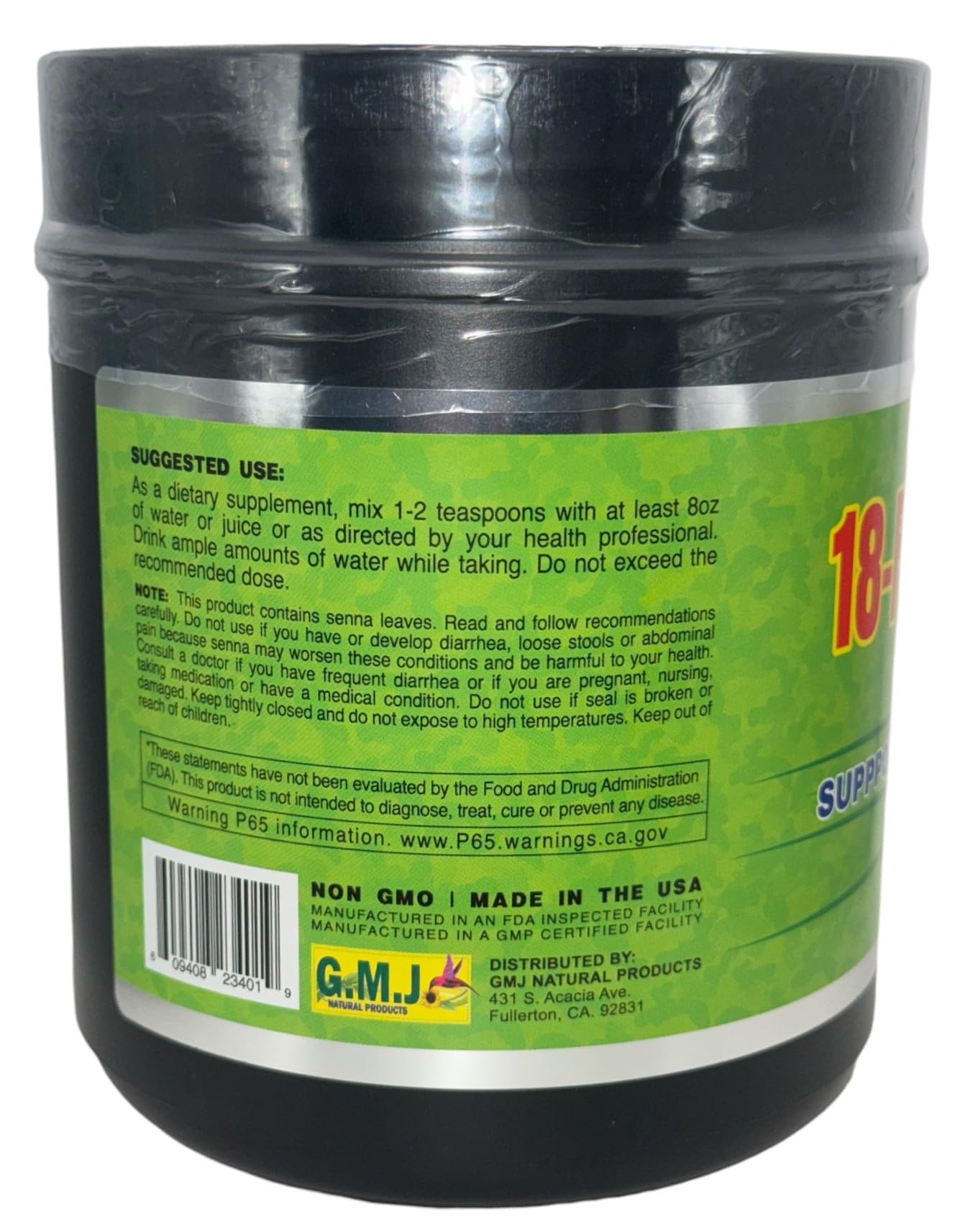 G.M.J FIBRA 18 Super MAX Powder (18 Fibers) - 400g - Dietary Supplement - Supports Cleansing & Detoxification, Unflavored (2 Pack)